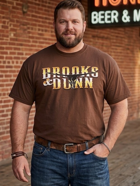 Gildan Other - Vintage Brooks & Dunn Country Music Graphic Tee in Brown